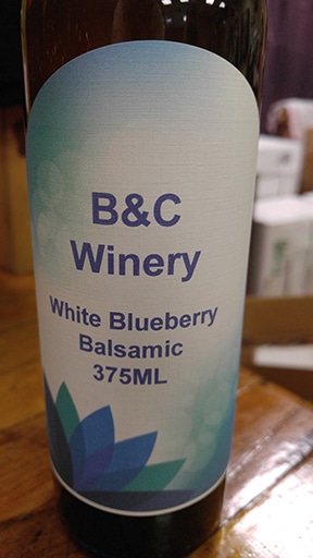 white blueberry balsamic B & C Winery