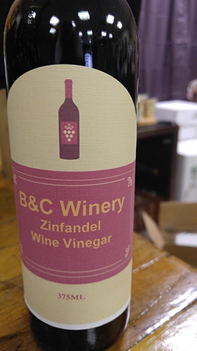 zinfandel wine vinegar B & C Winery